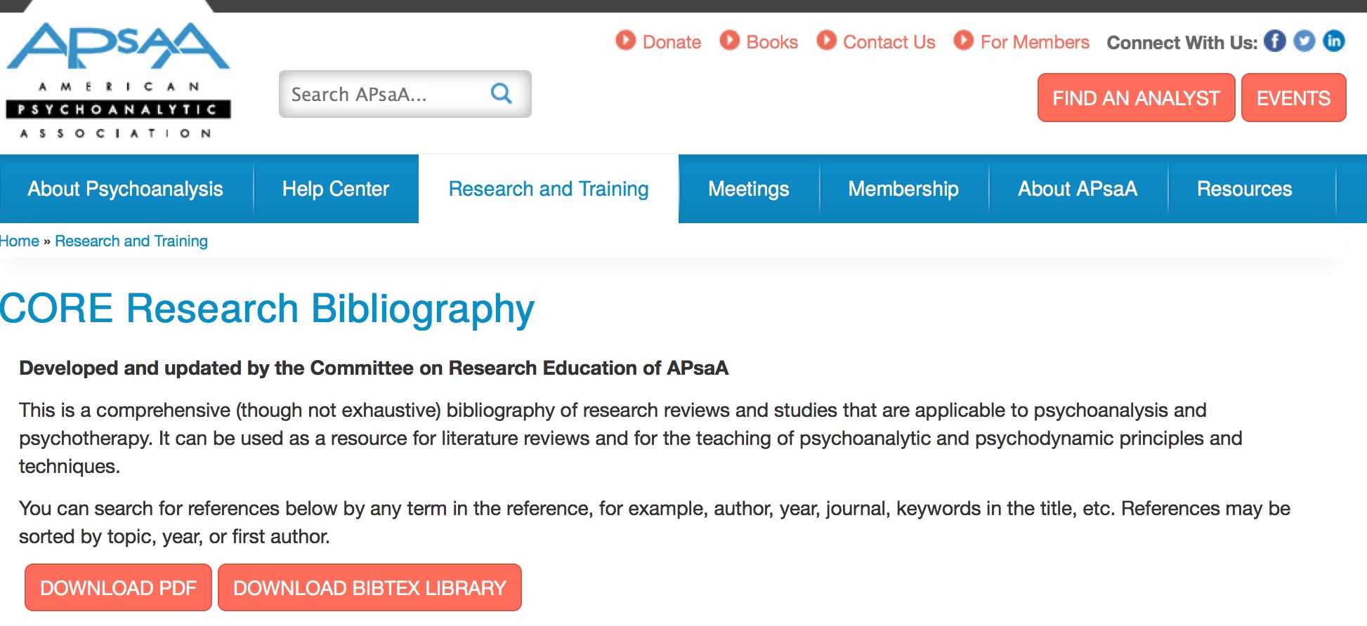 Psa Core Research Bibliography