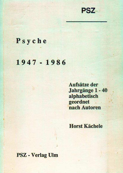Psyche-Verzeichnis 1947-1986 Autor, Titel, Jg, SZ