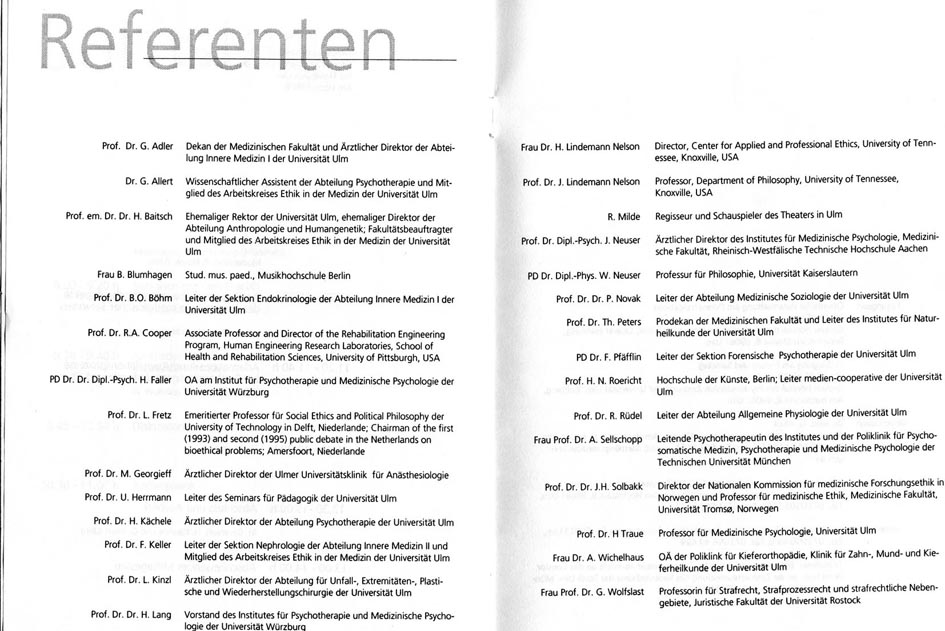 Medizinische Servonen Ulm 1995